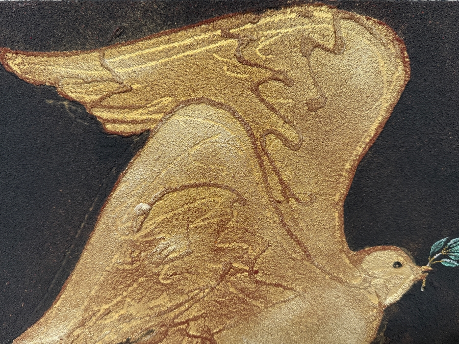 Gerrit Greve (1948-2024, Cardiff by the Sea, CA) Original Acrylic And Sand Painting On Canvas  Signed Lower Right 12 X 12 Estimate $100 - $200 [Photo 4]