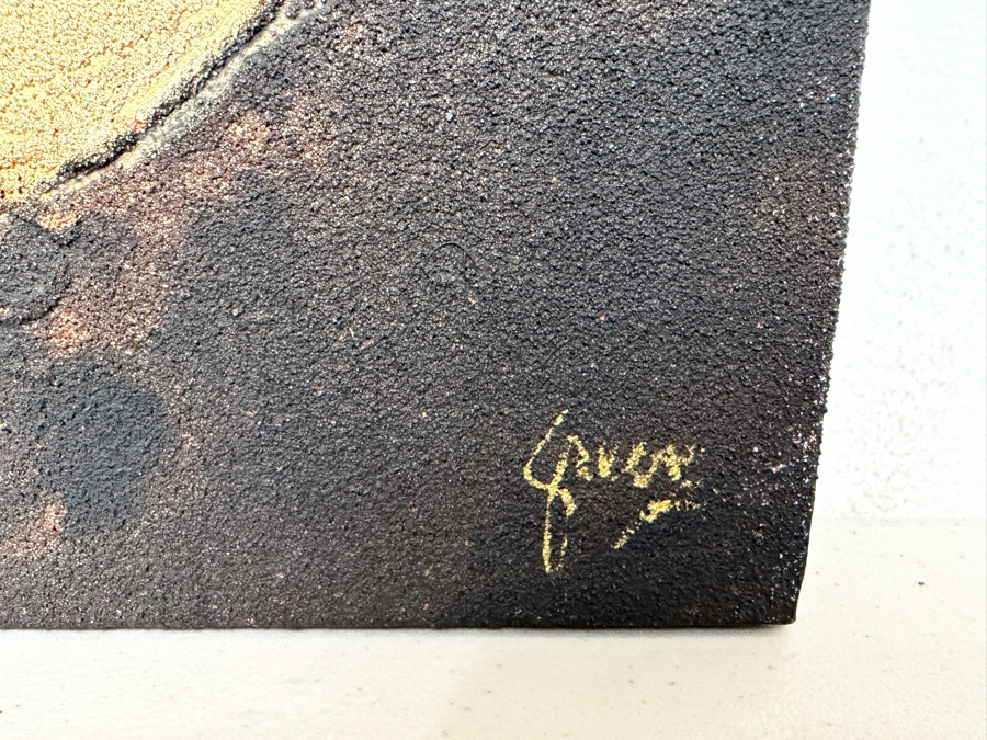 Gerrit Greve (1948-2024, Cardiff by the Sea, CA) Original Acrylic And Sand Painting On Canvas  Signed Lower Right 12 X 12 Estimate $100 - $200 [Photo 5]