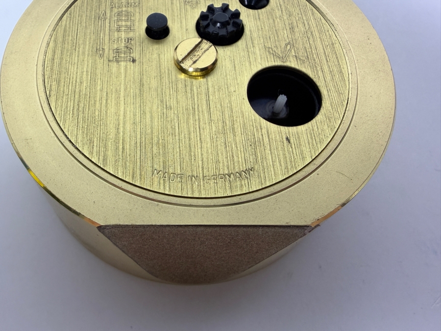 Just Added - Tiffany & Co. Round Brass Desk Alarm Clock Working 2.75'W [Photo 6]