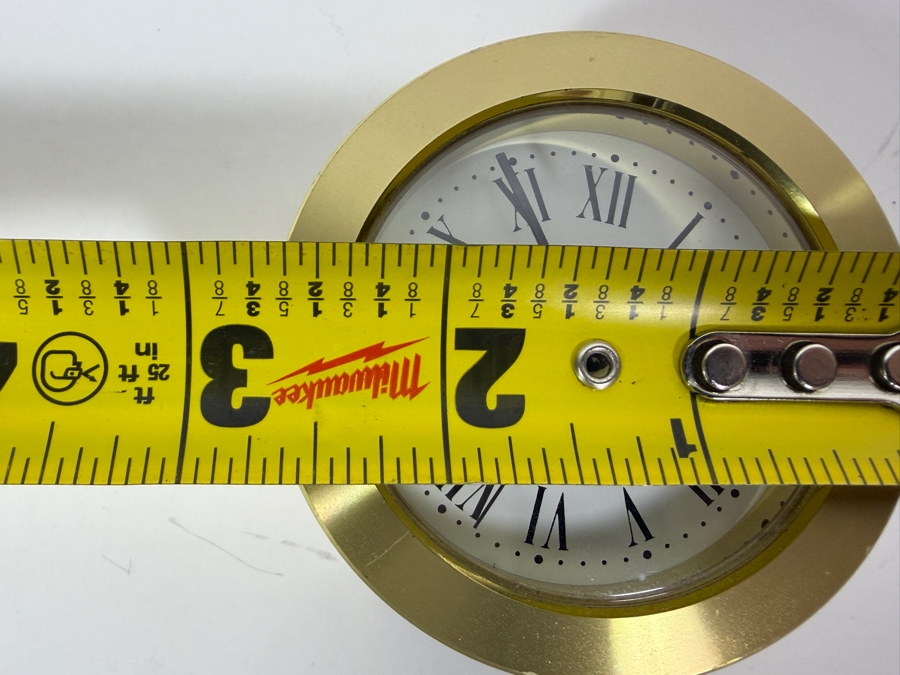 Just Added - Tiffany & Co. Round Brass Desk Alarm Clock Working 2.75'W [Photo 8]