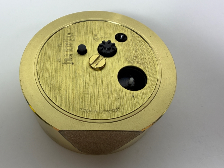Just Added - Tiffany & Co. Round Brass Desk Alarm Clock Working 2.75'W [Photo 7]