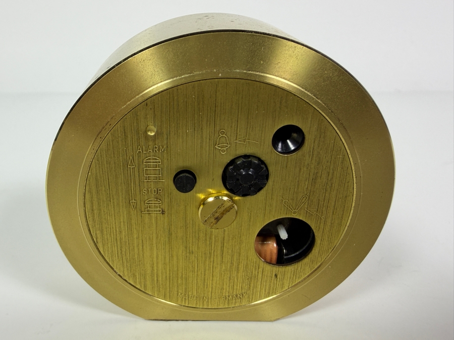 Just Added - Tiffany & Co. Round Brass Desk Alarm Clock Working 2.75'W [Photo 5]