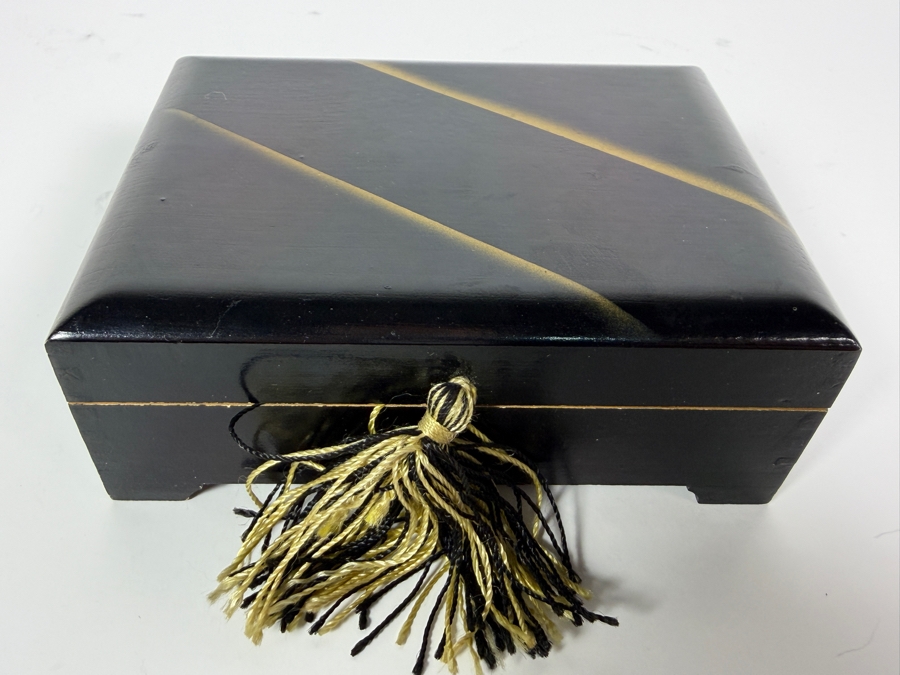 Just Added - Rare Factory Sealed Art Deco Bridge Playing Card Set In An Art Deco Wooden Box [Photo 2]