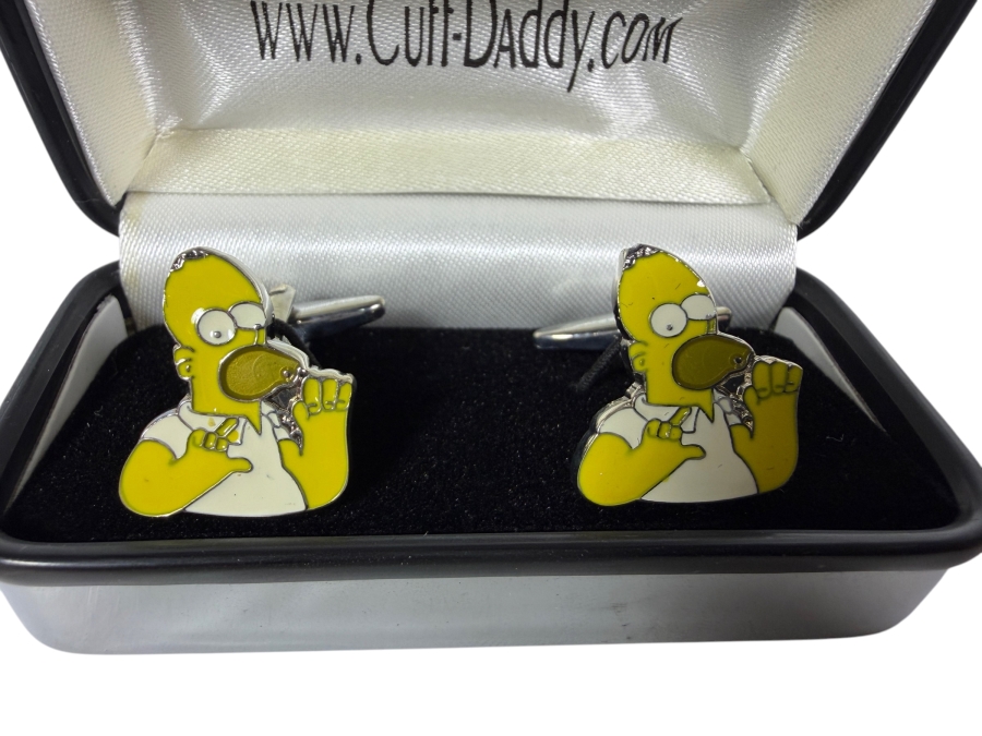  Just Added - CuffDaddy Homer Simpson Cufflinks With Box