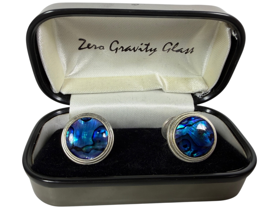 Just Added - Men's Blue Abalone Shell Cufflinks