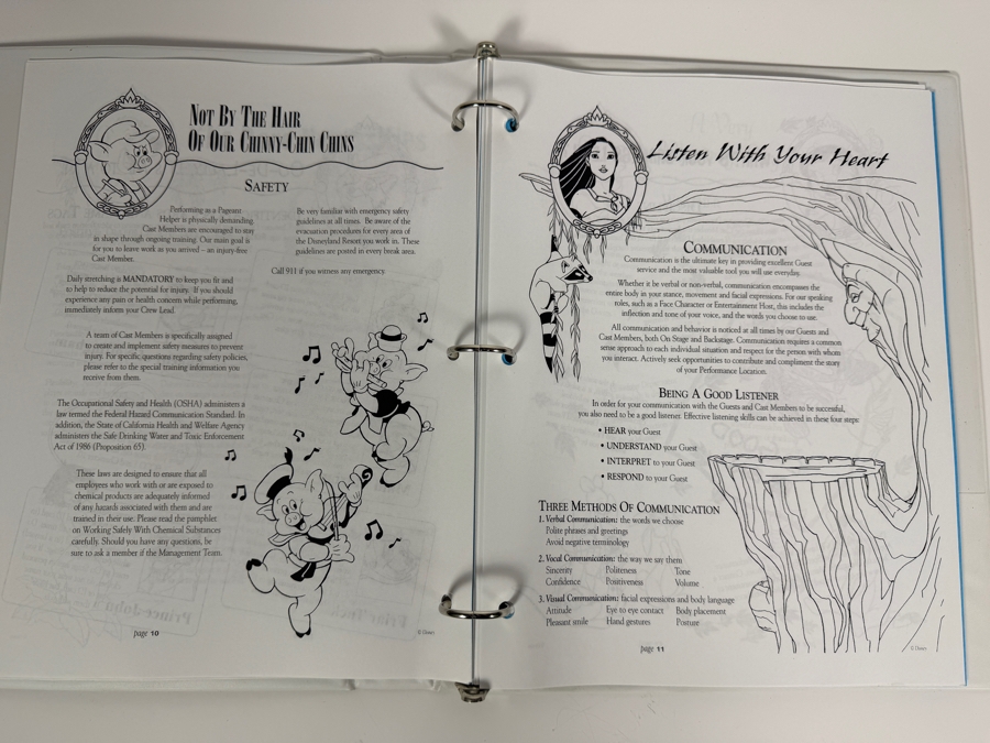 Just Added - Disney Entertainment Productions Character / Imaging Department JOI Character Training Manual Binder [Photo 6]