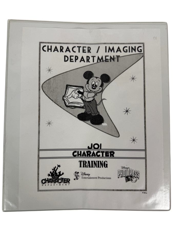 Just Added - Disney Entertainment Productions Character / Imaging Department JOI Character Training Manual Binder