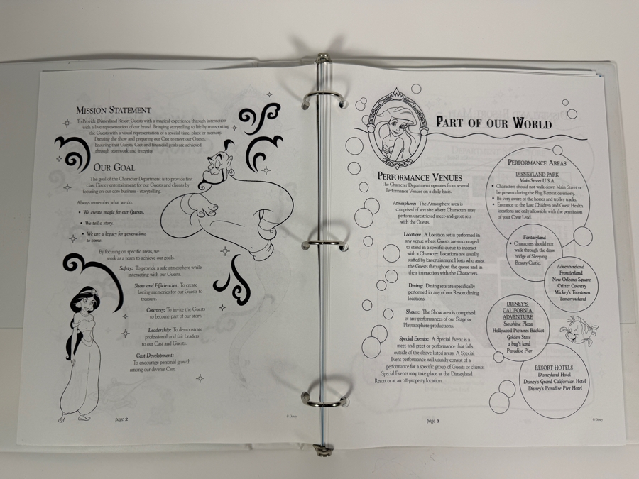 Just Added - Disney Entertainment Productions Character / Imaging Department JOI Character Training Manual Binder [Photo 4]