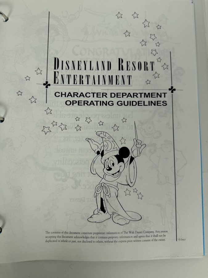 Just Added - Disney Entertainment Productions Character / Imaging Department JOI Character Training Manual Binder [Photo 2]