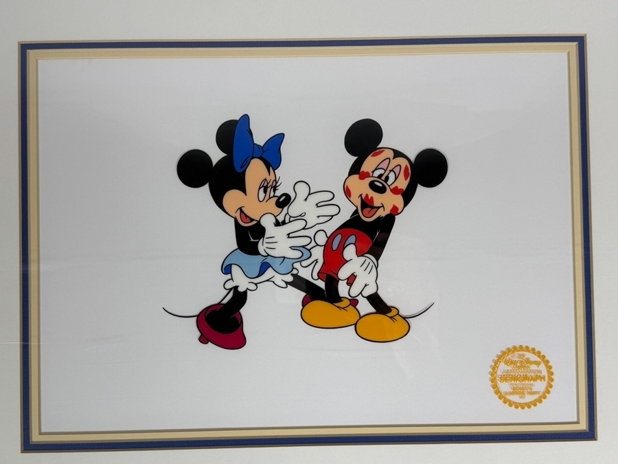 'Minnie Loves Mickey' Limited Edition Walt Disney Studio Serigraph Cel 13 X 9 Framed 21 X 17 [Photo 3]