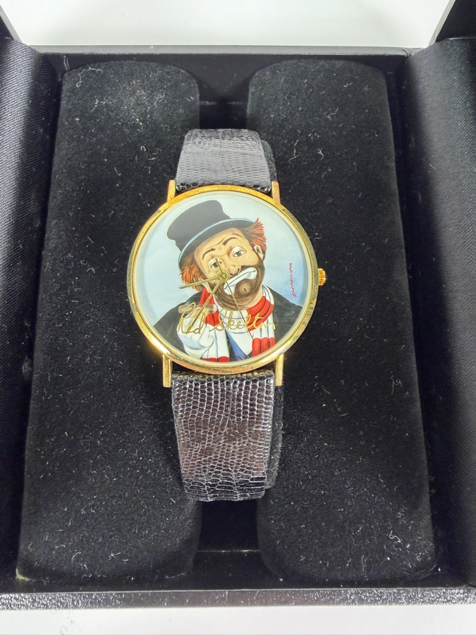 14k Gold Limited Edition Hand Signed Red Skelton Wrist Watch By Armstrong's 1997 Titled 'Time For Freddie' Numbered 52 Of 500 With COA And Original Box [Photo 3]