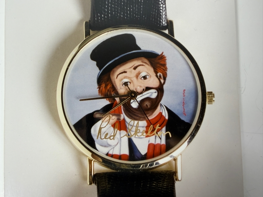 14k Gold Limited Edition Hand Signed Red Skelton Wrist Watch By Armstrong's 1997 Titled 'Time For Freddie' Numbered 52 Of 500 With COA And Original Box [Photo 8]