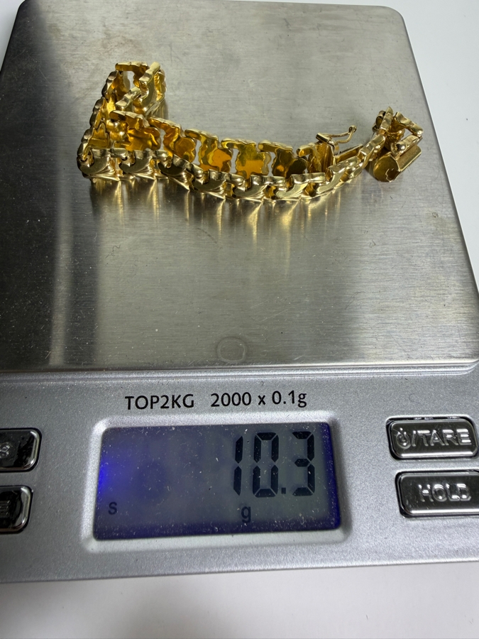 14k Gold 7' Italian Bracelet 10.3g ($877 Melt Value) [Photo 7]