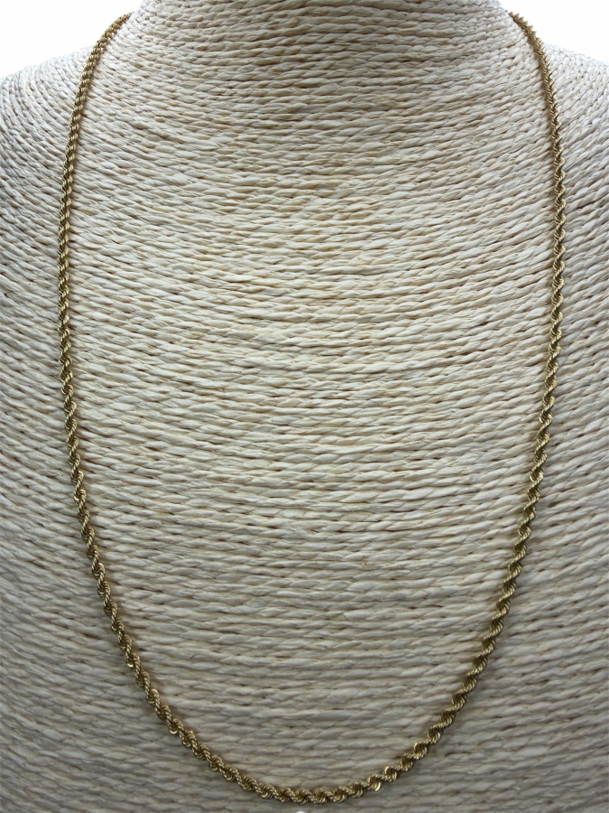 14k Gold 22' Rope Chain Necklace 11.1g ($945 Melt Value)