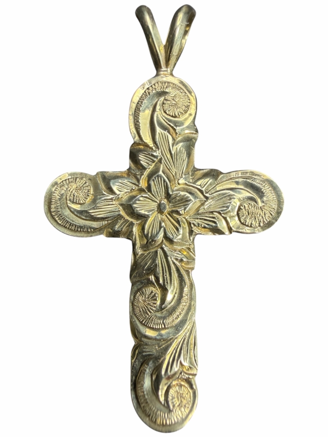 14k Gold Cross Pendant 1 3/8'L 5.3g ($450 Melt Value)