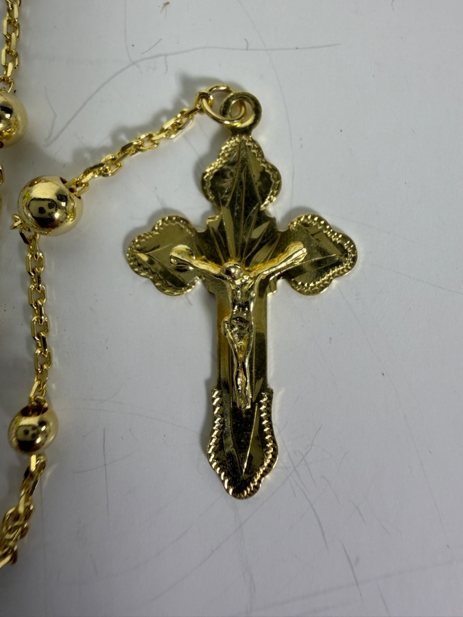 14k Gold 28' Rosary Necklace 12.4g ($1,060 Melt Value) [Photo 6]