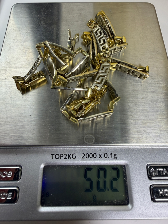14k Gold 17' Greek Key Necklace With Matching 14k Gold 7.25' Bracelet 50.2g ($4,275 Melt Value) [Photo 9]