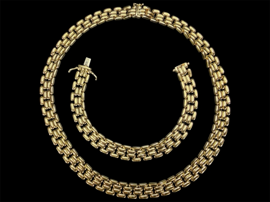 14k Gold 16' Italian Necklace With Matching 14k Gold 7' Bracelet 54.1g ($4,600 Melt Value)