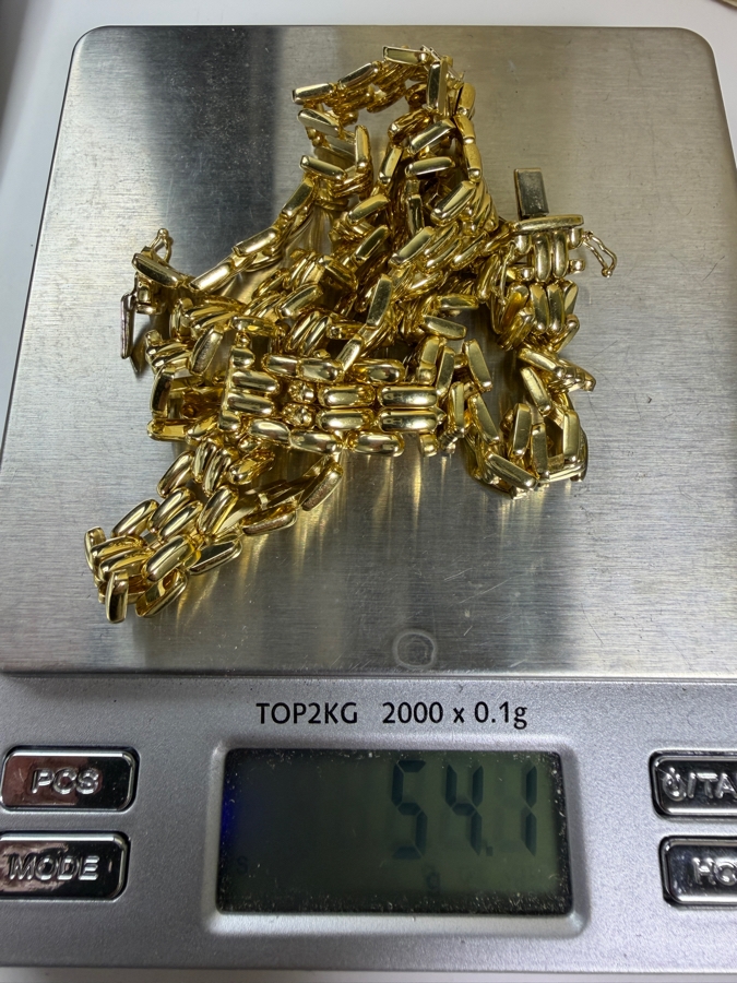 14k Gold 16' Italian Necklace With Matching 14k Gold 7' Bracelet 54.1g ($4,600 Melt Value) [Photo 10]