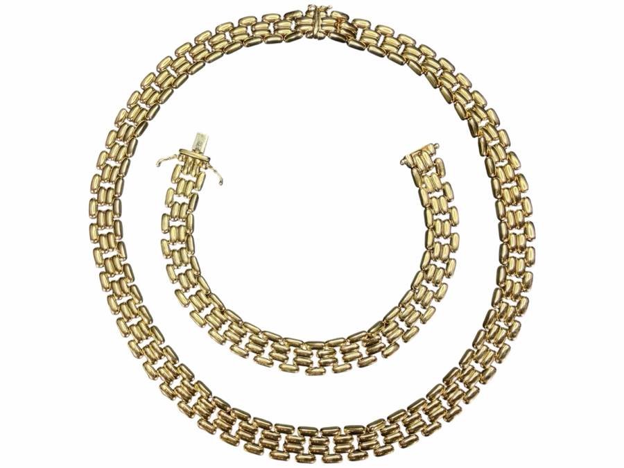 14k Gold 16' Italian Necklace With Matching 14k Gold 7' Bracelet 54.1g ($4,600 Melt Value) [Photo 2]