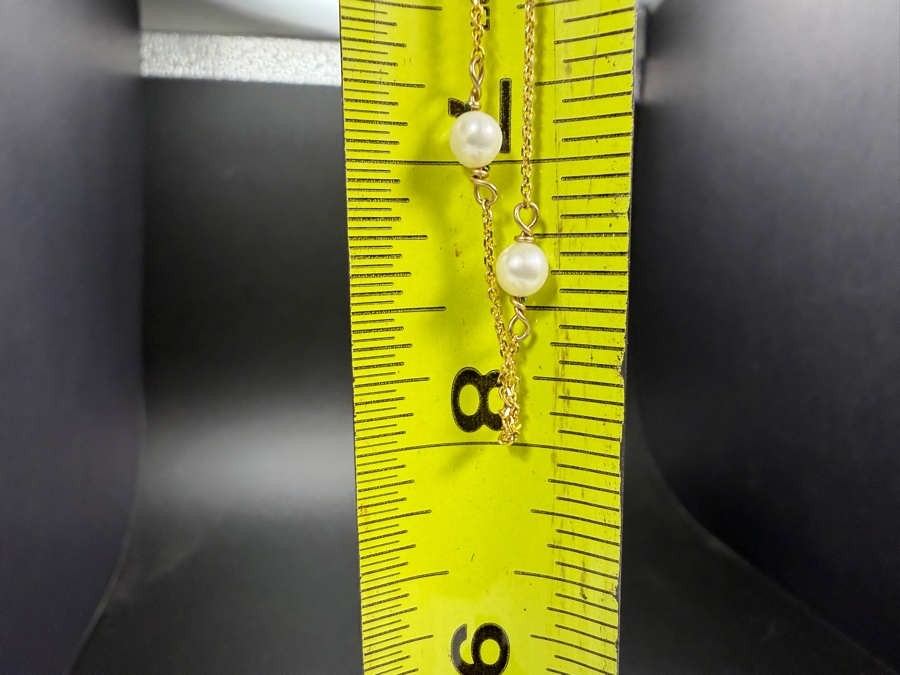 14k Gold 16' Chain Necklace With Pearls [Photo 5]