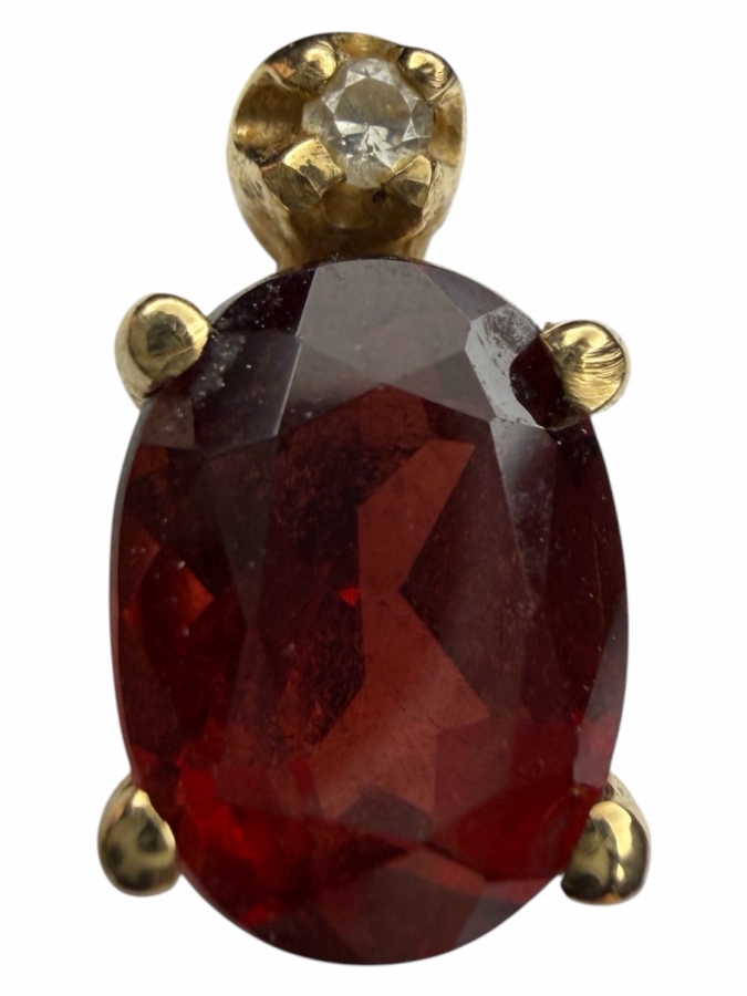 14k Gold Garnet Earrings 2.1g [Photo 3]