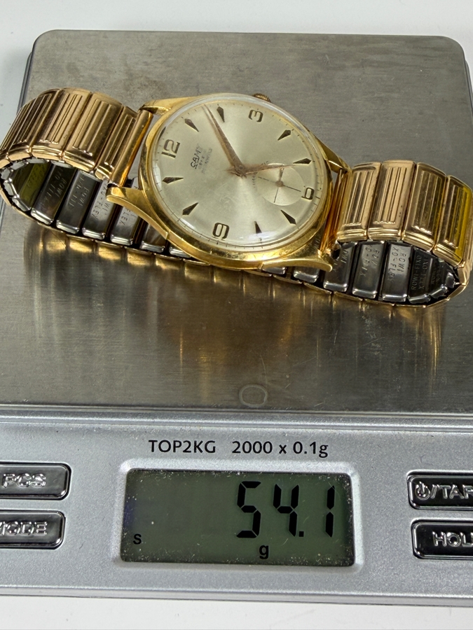 18k Gold Men's Mid-Century Camy Geneva 21 Jewels Wrist Watch Working 54.1g [Photo 8]