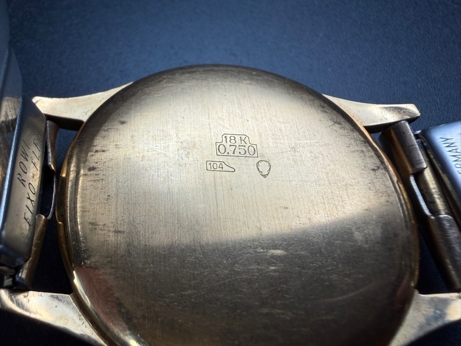18k Gold Men's Mid-Century Camy Geneva 21 Jewels Wrist Watch Working 54.1g [Photo 3]