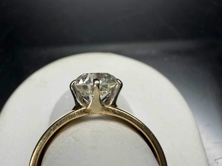 14k Gold Diamond Ring With 7.2mm Round Old European Cut Diamond Est. 1.5ct 5.3g Retails $6,000 [Photo 9]