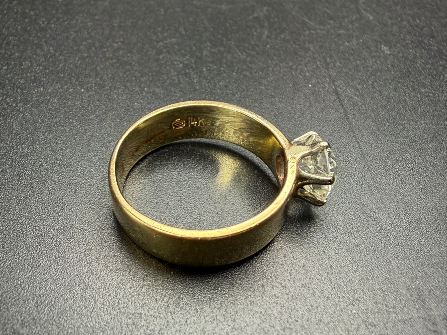14k Gold Diamond Ring With 7.2mm Round Old European Cut Diamond Est. 1.5ct 5.3g Retails $6,000 [Photo 10]