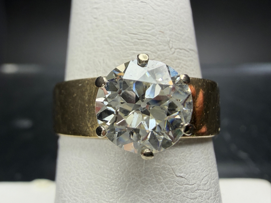 14k Gold Diamond Ring With 7.2mm Round Old European Cut Diamond Est. 1.5ct 5.3g Retails $6,000 [Photo 3]
