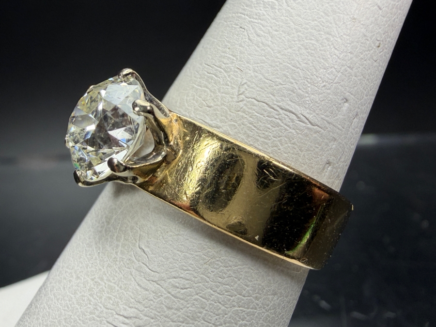 14k Gold Diamond Ring With 7.2mm Round Old European Cut Diamond Est. 1.5ct 5.3g Retails $6,000 [Photo 6]