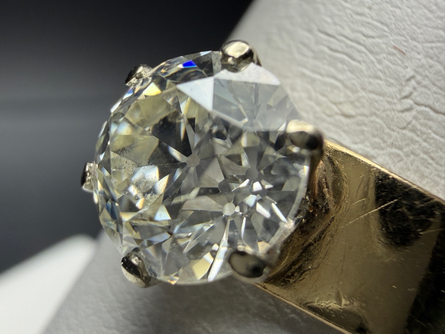 14k Gold Diamond Ring With 7.2mm Round Old European Cut Diamond Est. 1.5ct 5.3g Retails $6,000 [Photo 8]