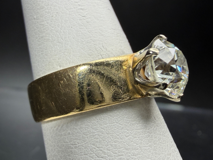 14k Gold Diamond Ring With 7.2mm Round Old European Cut Diamond Est. 1.5ct 5.3g Retails $6,000 [Photo 5]