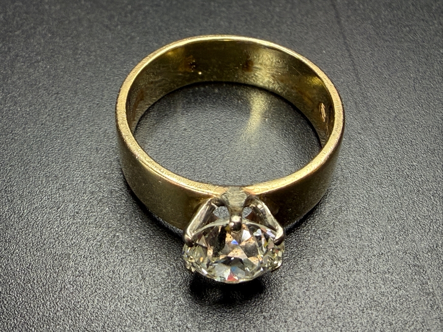 14k Gold Diamond Ring With 7.2mm Round Old European Cut Diamond Est. 1.5ct 5.3g Retails $6,000 [Photo 13]
