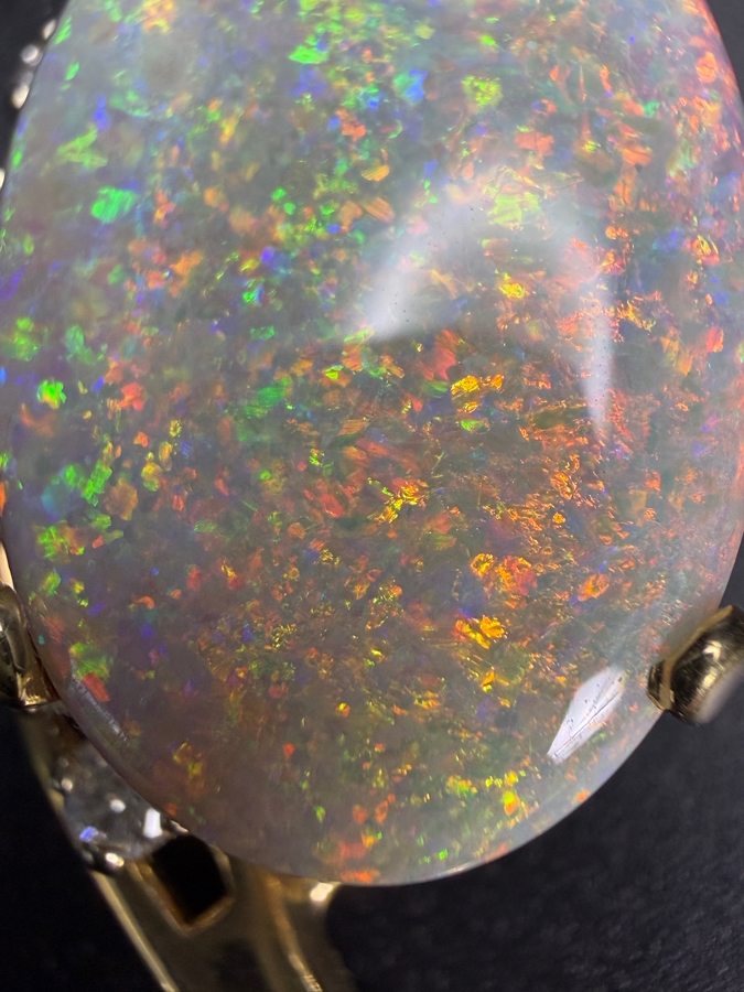 Stunning Large 14k Gold Natural Opal Pendant With (7) Diamonds Apx. 1.05cttw - Opal Is Apx. 10ct - 2.5'L Total Weight 18g Retails $4,000 [Photo 8]
