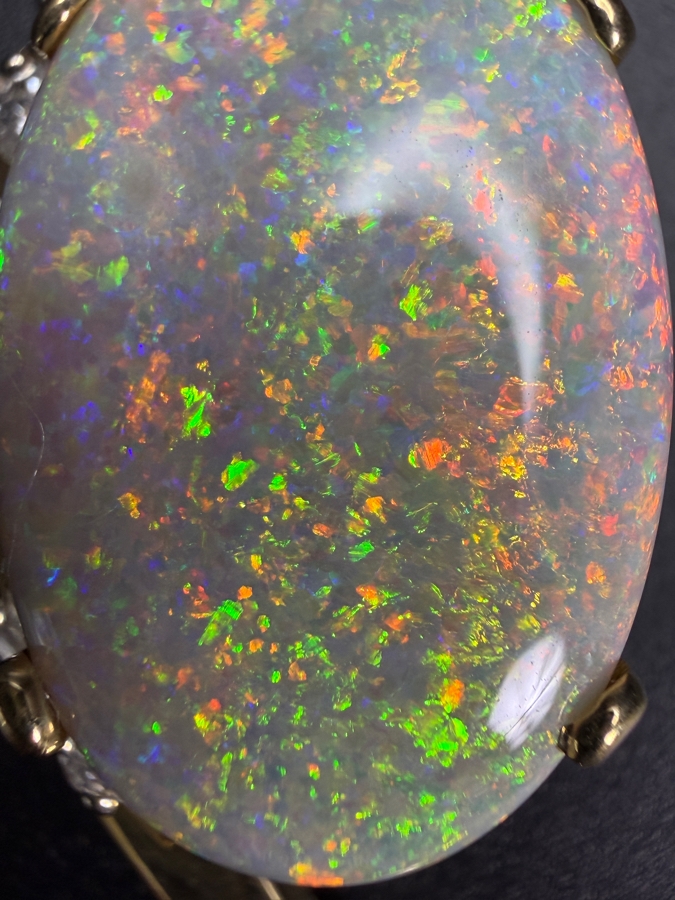 Stunning Large 14k Gold Natural Opal Pendant With (7) Diamonds Apx. 1.05cttw - Opal Is Apx. 10ct - 2.5'L Total Weight 18g Retails $4,000 [Photo 7]