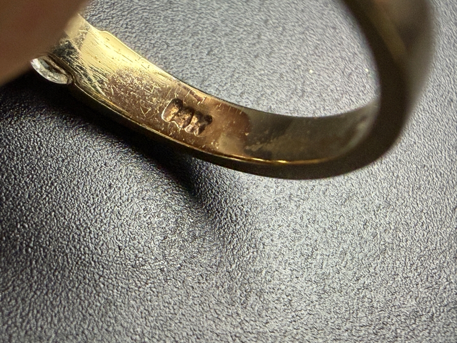 14k Gold Diamond Ring Set With (4) 3.25mm Round Brilliant Diamonds Est. .48cttw Size 6.75 3.1g Retails $1,800 [Photo 7]