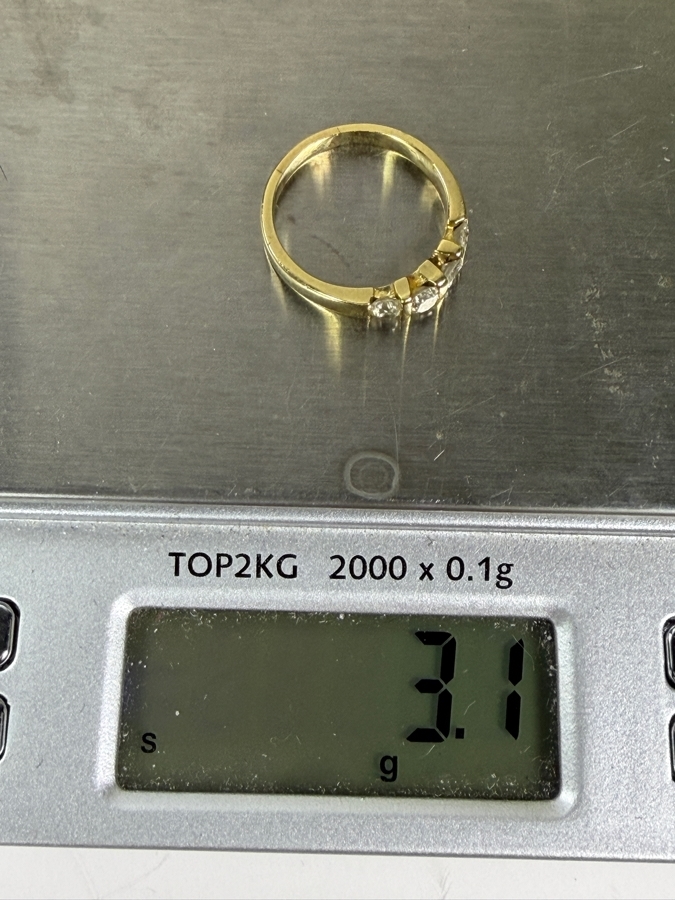 14k Gold Diamond Ring Set With (4) 3.25mm Round Brilliant Diamonds Est. .48cttw Size 6.75 3.1g Retails $1,800 [Photo 9]
