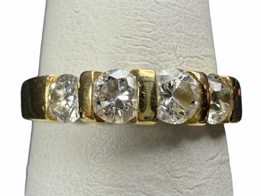 14k Gold Diamond Ring Set With (4) 3.25mm Round Brilliant Diamonds Est. .48cttw Size 6.75 3.1g Retails $1,800