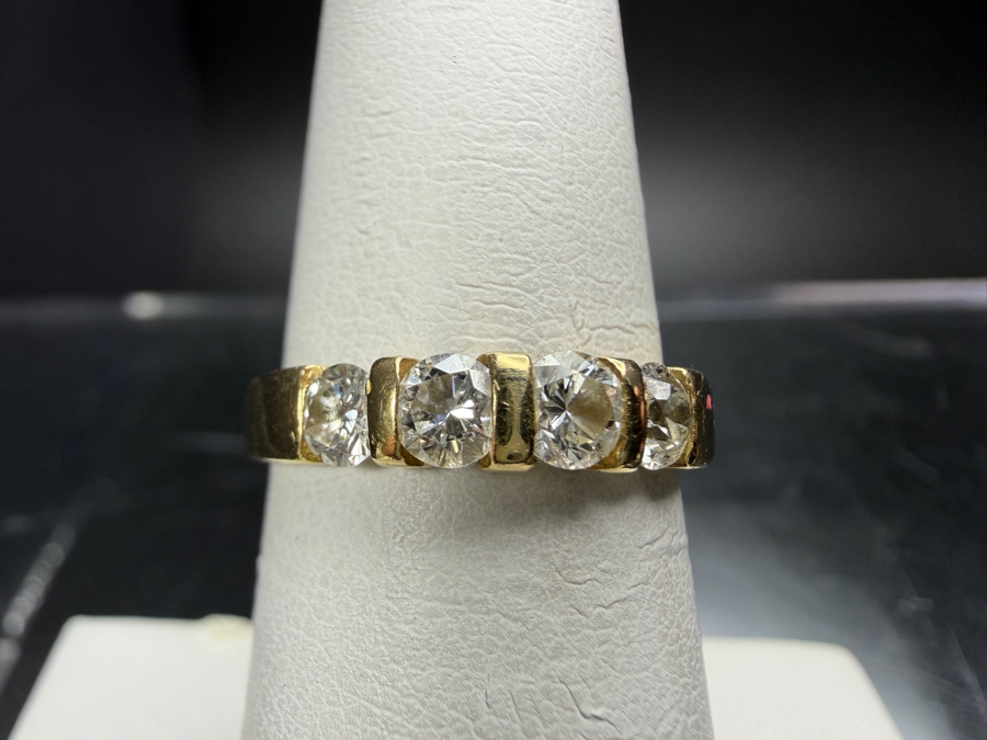 14k Gold Diamond Ring Set With (4) 3.25mm Round Brilliant Diamonds Est. .48cttw Size 6.75 3.1g Retails $1,800 [Photo 2]