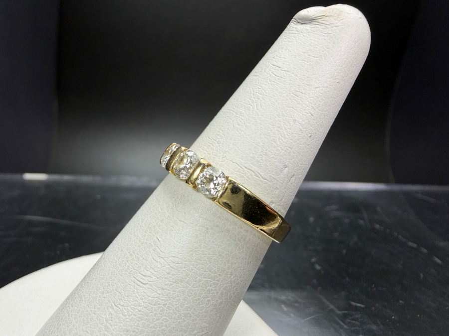 14k Gold Diamond Ring Set With (4) 3.25mm Round Brilliant Diamonds Est. .48cttw Size 6.75 3.1g Retails $1,800 [Photo 4]