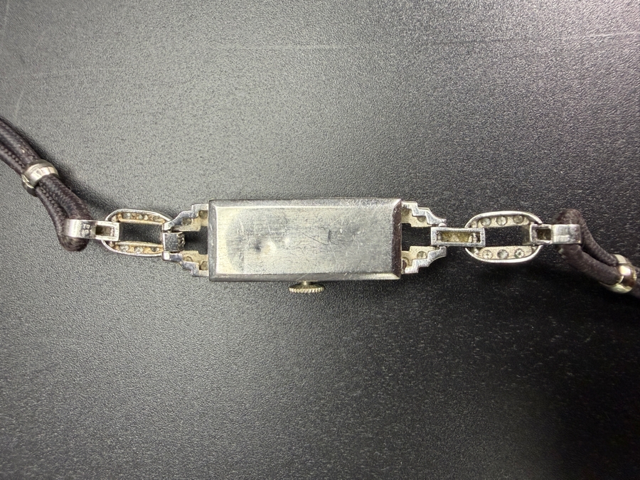 Platinum (90%) / Iridium (10%) Swiss Watch Set With (54) 1.25mm Single Cut Natural Diamonds And (2) 4 x 1.5mm Baguette Natural Diamonds Est. .68cttw Working 11.9g Retails $3,400 [Photo 9]