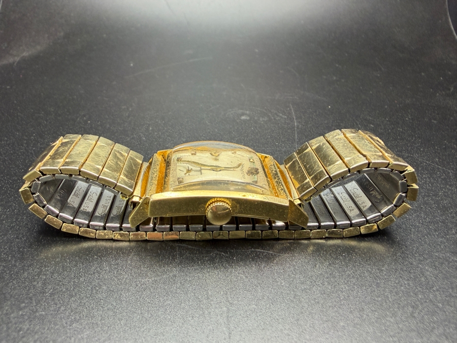 14k Gold Men's Mid-Century Hamilton Wrist Watch With Engraving On Back 'To Honor His 30th Anniversary With Standard Oil Company Of California April 1954' 57.5g [Photo 3]