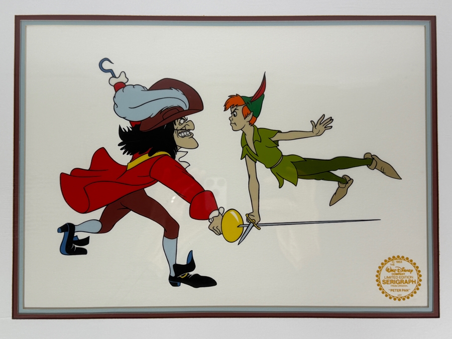 The Walt Disney Company 'Peter Pan' Limited Edition Serigraph Cel 13.5 X 9.5 Framed 21 X 17