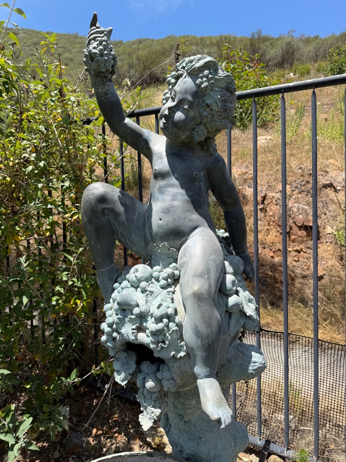 Large Bronze Figural Bacchus Garden Fountain With Wine Barrel 66'H [Photo 7]