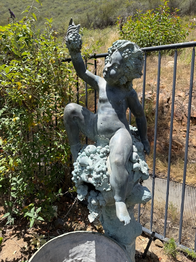Large Bronze Figural Bacchus Garden Fountain With Wine Barrel 66'H [Photo 4]