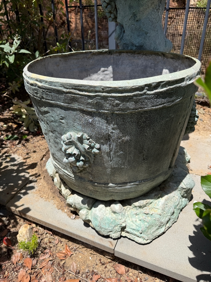 Large Bronze Figural Bacchus Garden Fountain With Wine Barrel 66'H [Photo 8]