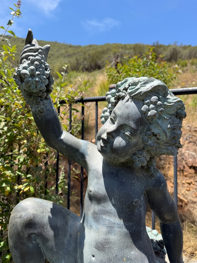 Large Bronze Figural Bacchus Garden Fountain With Wine Barrel 66'H [Photo 5]