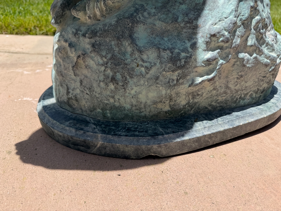Vintage Auguste Rodin Bronze Statue Titled 'The Thinker' On Marble Base 30'H [Photo 7]